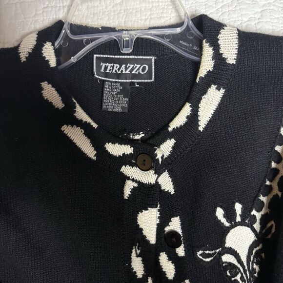 Vintage Terazzo Giraffe Cardigan Size L - Picture 5 of 6
